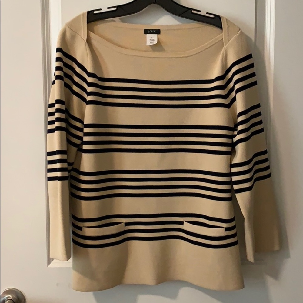 J. Crew Stripe Sweater w Pockets